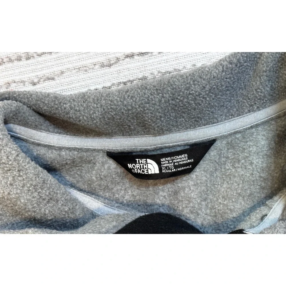 The North Face Mens Grey Black Quarter Zip Fleece Pullover Jacket XL NWOT